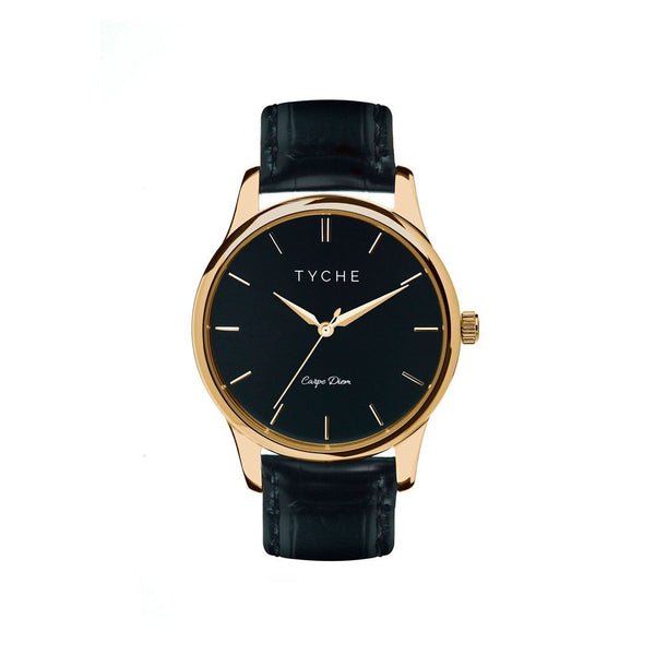 Yellow Gold with Black Dial 36mm Tyche Watches